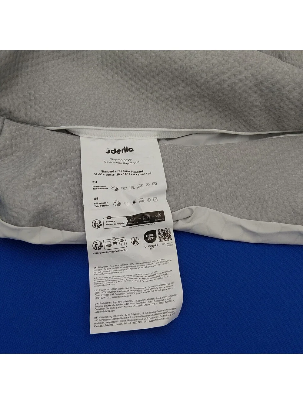 Derila Ergo Thermal Pillow Cover for Cervical Neck Pillow, Cooling Pillowcase